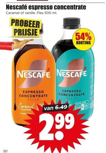 Nescafe   koffieconcentraat folder aanbieding bij  Dirk - details