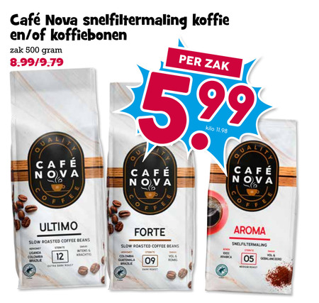 Cafe Nova   koffiebonen, koffie folder aanbieding bij  Boons&nbsp;Markt - details
