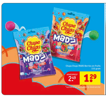 chupa chups snoep chips mada soft mads berries fruits folder aanbieding bij Kruidvat Chupa Chups snoep folder aanbieding bij Kruidvat - details