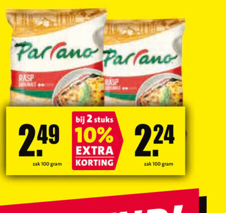 Parrano   geraspte kaas folder aanbieding bij  Nettorama - details