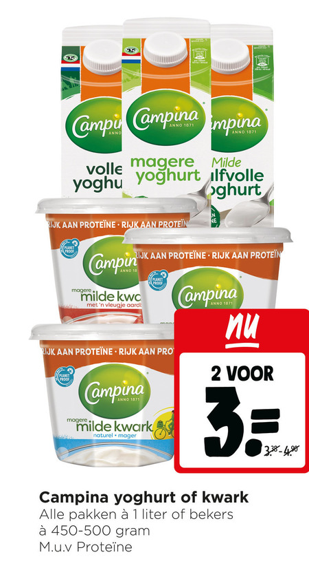 Campina   yoghurt, kwark folder aanbieding bij  Jumbo - details