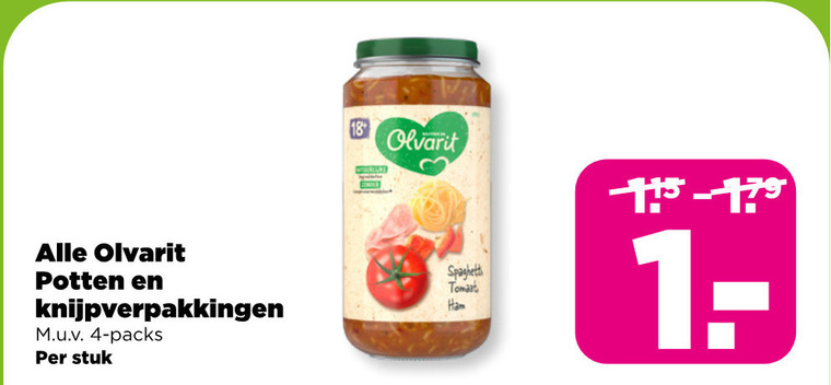 Olvarit   babyvoeding folder aanbieding bij  Plus - details