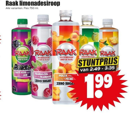 Raak   limonadesiroop folder aanbieding bij  Dirk - details