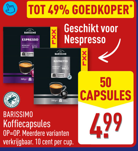 Barissimo   koffiecups folder aanbieding bij  Aldi - details