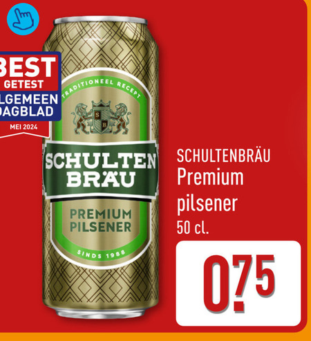 Schultenbrau   blikje bier folder aanbieding bij  Aldi - details