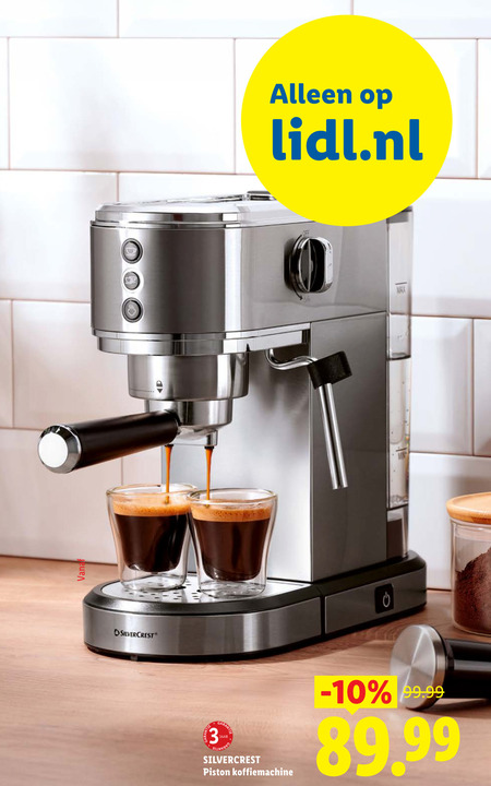 silvercrest espressoapparaat 3 jaar piston koffiemachine lidl.nl folder aanbieding bij Lidl SilverCrest espressoapparaat folder aanbieding bij Lidl - details