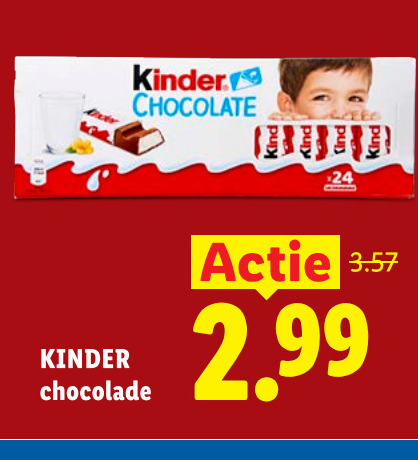 Kinder   chocolade folder aanbieding bij  Lidl - details