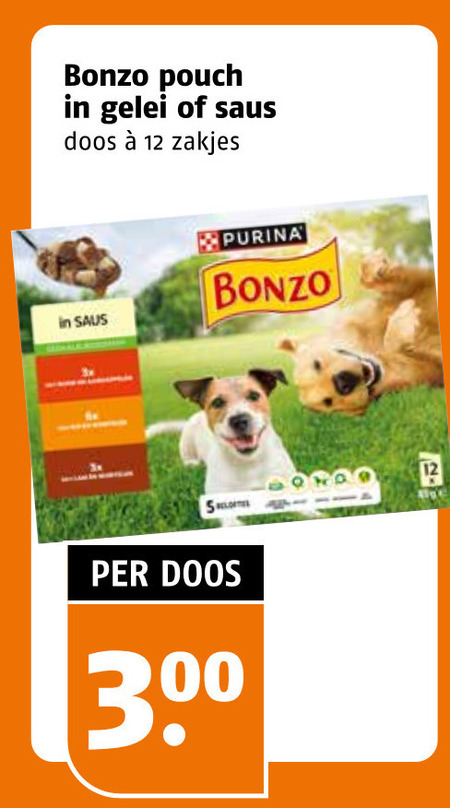 Bonzo   hondenvoer folder aanbieding bij  Poiesz - details