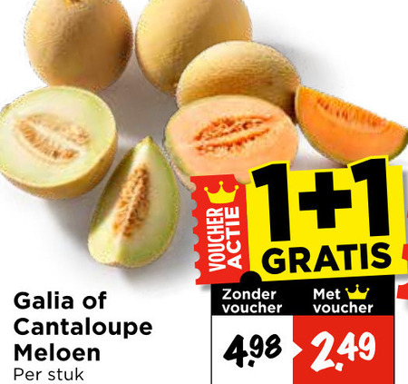 meloen 1 voucher galia cantaloupe stuk folder aanbieding bij Vomar