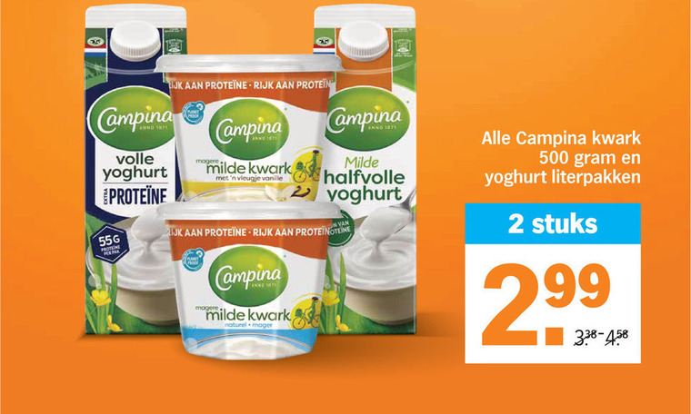 Campina   yoghurt, vruchtenyoghurt folder aanbieding bij  Albert&nbsp;Heijn - details