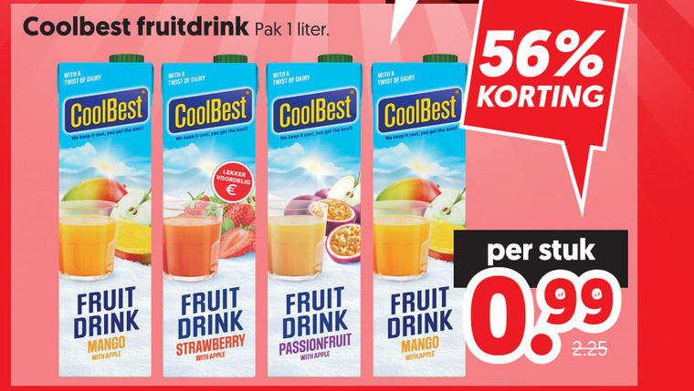Coolbest   vruchtensap folder aanbieding bij  Dekamarkt - details