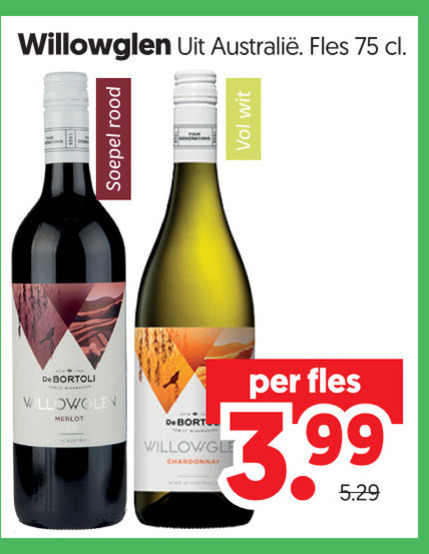 Willowglen   witte wijn, rode wijn folder aanbieding bij  Dekamarkt - details
