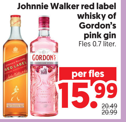 Johnnie Walker   whisky, gin folder aanbieding bij  Dekamarkt - details