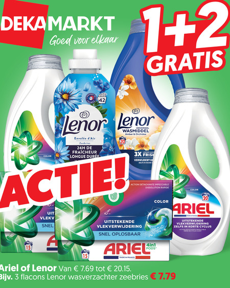 Lenor   wasmiddel, wasverzachter folder aanbieding bij  Dekamarkt - details