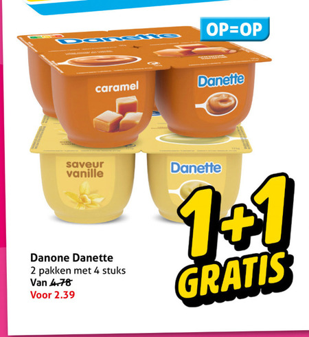 Danette   toetje folder aanbieding bij  Hoogvliet - details