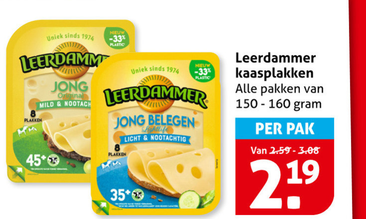 Leerdammer   kaasplakken folder aanbieding bij  Hoogvliet - details