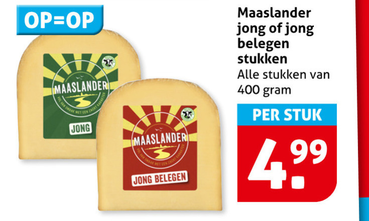 Maaslander   kaas folder aanbieding bij  Hoogvliet - details