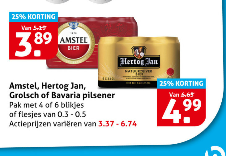 Hertog Jan   blikje bier folder aanbieding bij  Hoogvliet - details
