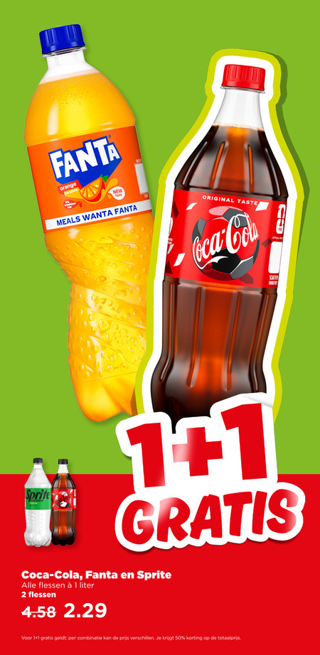 Fanta   frisdrank, cola folder aanbieding bij  Plus - details