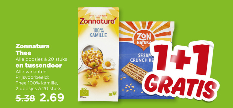 Zonnatura   thee folder aanbieding bij  Plus - details