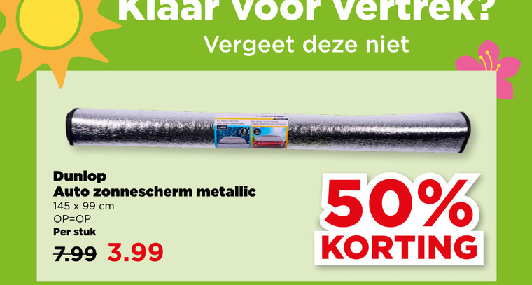 Dunlop   autozongordijn folder aanbieding bij  Plus - details