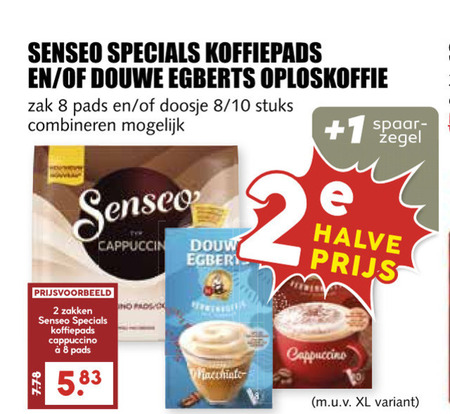 Douwe Egberts Senseo   oploskoffie, koffiepad folder aanbieding bij  MCD&nbsp;Supermarkt&nbsp;Basis - details