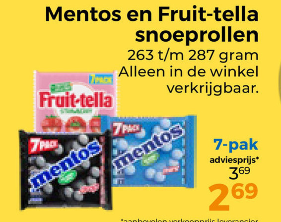 Fruit-Tella   snoep folder aanbieding bij  Trekpleister - details