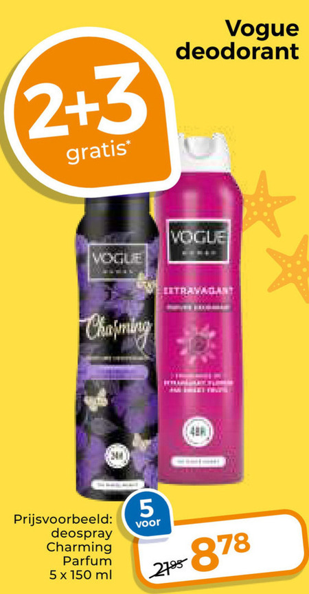 Vogue   deodorant folder aanbieding bij  Trekpleister - details