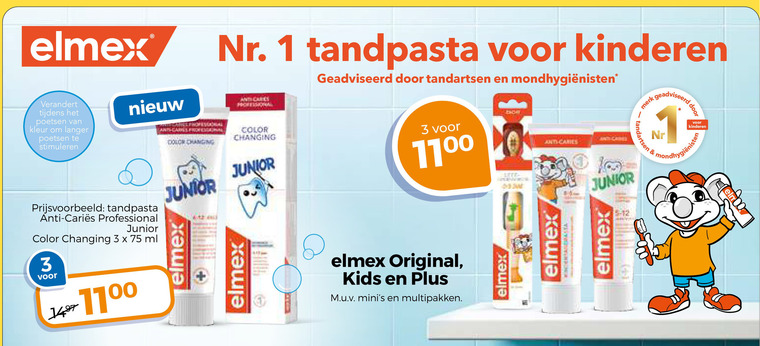 Elmex   tandpasta folder aanbieding bij  Trekpleister - details