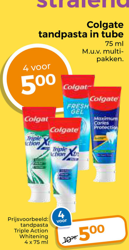 Colgate   tandpasta folder aanbieding bij  Trekpleister - details