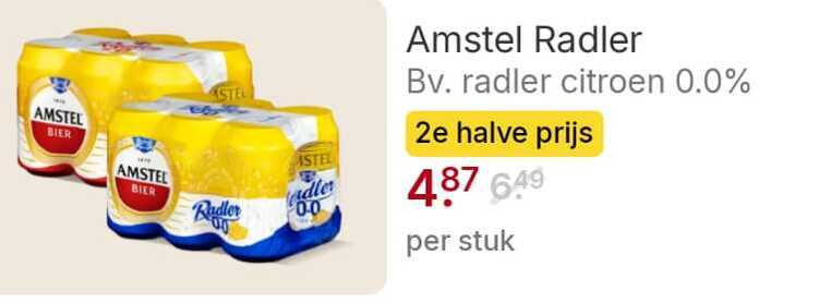amstel radler bier stel citroen 0.0 2e halve castel 00 stuk folder aanbieding bij Picnic Amstel radler bier folder aanbieding bij Picnic - details