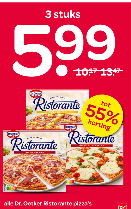 Dr Oetker   diepvriespizza folder aanbieding bij  Spar - details