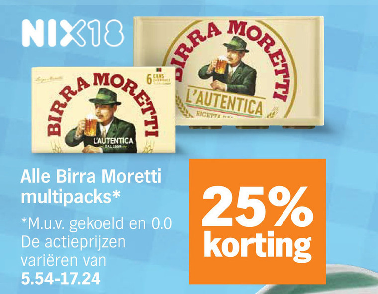 Birra Moretti   krat bier folder aanbieding bij  Albert&nbsp;Heijn - details