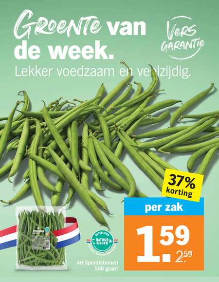 sperziebonen 30 100 500 vers week voedzaam beter natuur boer land zak folder aanbieding bij Albert Heijn