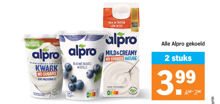 Alpro   soja zuivel, soja melk folder aanbieding bij  Albert&nbsp;Heijn - details