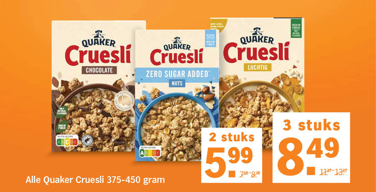 Quaker   cruesli folder aanbieding bij  Albert&nbsp;Heijn - details