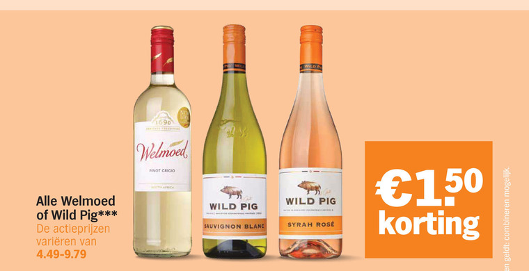 Wild Pig   witte wijn, rose folder aanbieding bij  Albert&nbsp;Heijn - details