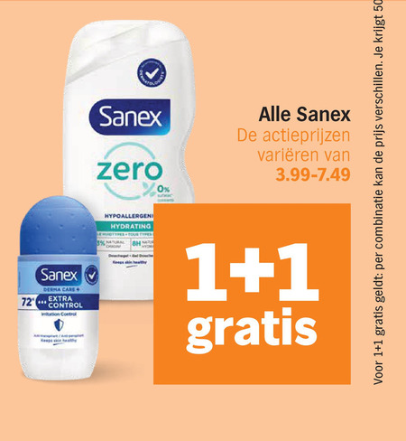Sanex   douchegel, deodorant folder aanbieding bij  Albert&nbsp;Heijn - details