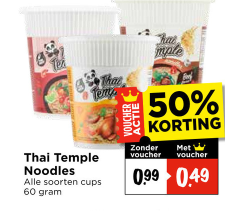 noodles 50 60 thai temple soorten cups voucher folder aanbieding bij Vomar