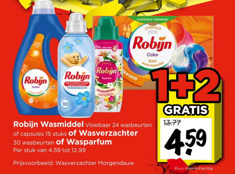 Robijn   wasverzachter, wasmiddel folder aanbieding bij  Vomar - details