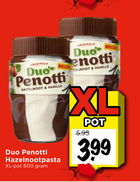 Duo Penotti   hazelnootpasta folder aanbieding bij  Vomar - details