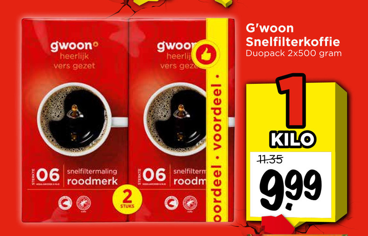 Gwoon   koffie folder aanbieding bij  Vomar - details