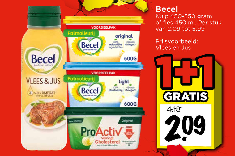 Becel   margarine, olie en vetten folder aanbieding bij  Vomar - details