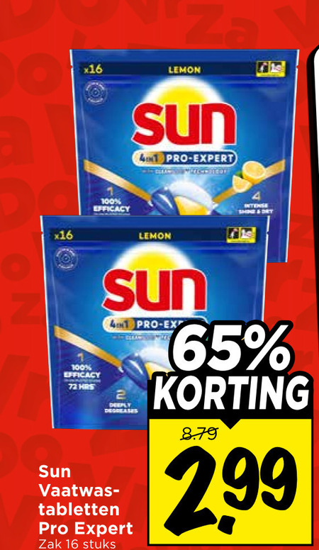 sun vaatwasmiddel 16 65 100 lemon efficacy pro expert intense shine dry deeply vaatwas tabletten zak stuks folder aanbieding bij Vomar Sun vaatwasmiddel folder aanbieding bij Vomar - details