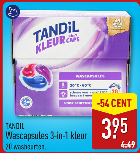 wasmiddel 1 3 20 60 100 l kleur cap right wascapsules karton schone wasbeurten cent folder aanbieding bij Aldi