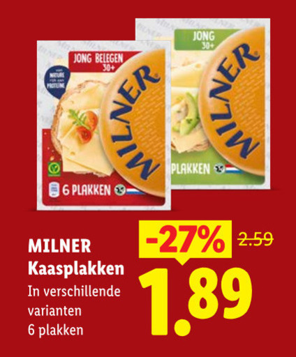 Milner   kaasplakken folder aanbieding bij  Lidl - details