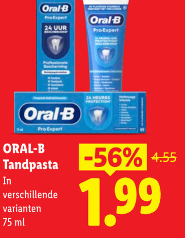 oral-b tandpasta 24 oral b pro expert uur professionele heures protection ml folder aanbieding bij Lidl Oral-B tandpasta folder aanbieding bij Lidl - details