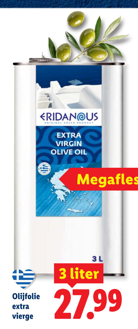 eridanous olijfolie 3 original virgin olive oil megafles vierge l liter folder aanbieding bij Lidl Eridanous olijfolie folder aanbieding bij Lidl - details