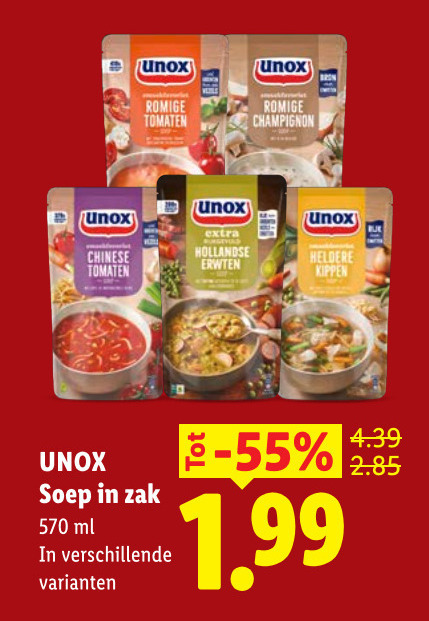 Unox   soep folder aanbieding bij  Lidl - details