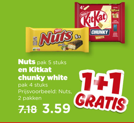 Nuts   chocoladereep folder aanbieding bij  Plus - details